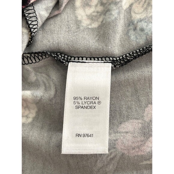 J. Jill Wearever Black Floral Tunic Top Petite L Cottagecore Artsy Dark Romantic - Picture 13 of 14